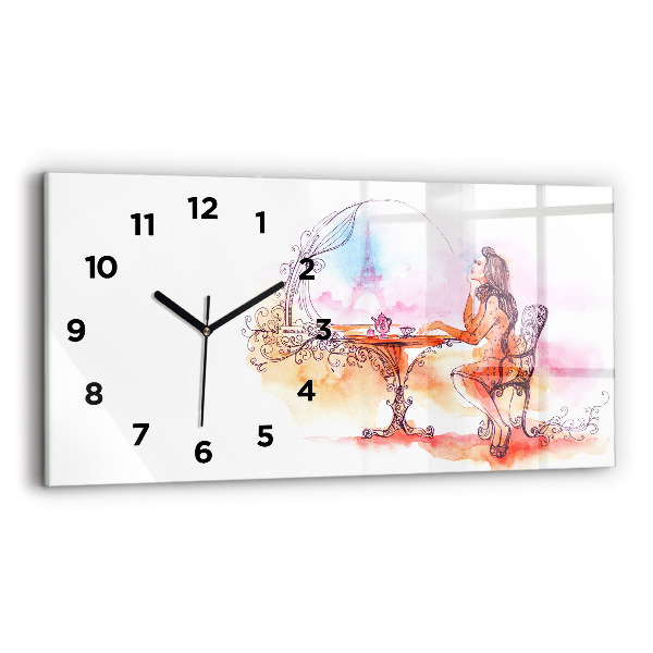 Reloj horizontal Mujer bebiendo té