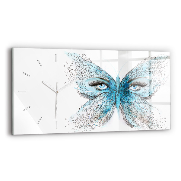 Reloj de cristal horizontal Cara en forma de mariposa