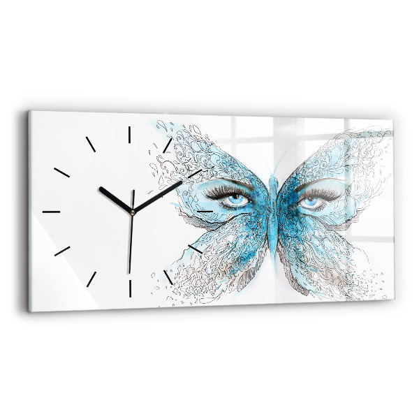 Reloj de cristal horizontal Cara en forma de mariposa