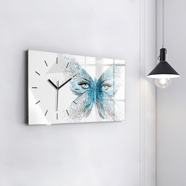 Reloj de cristal horizontal Cara en forma de mariposa