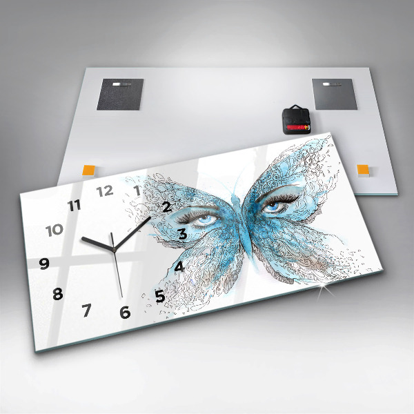 Reloj de cristal horizontal Cara en forma de mariposa