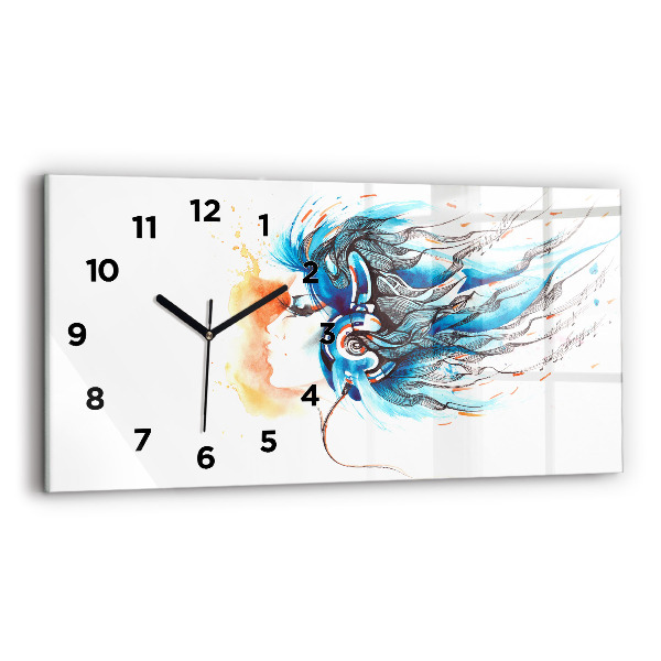 Reloj horizontal Ilustración de auriculares
