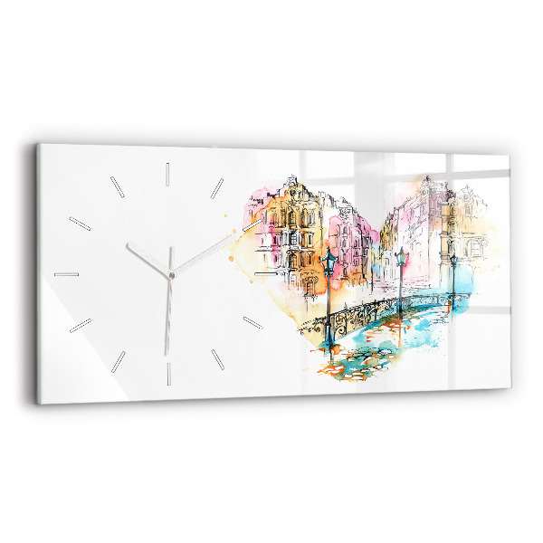 Reloj de cristal horizontal Arquitectura pintada