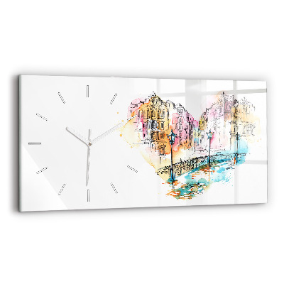 Reloj de cristal horizontal Arquitectura pintada