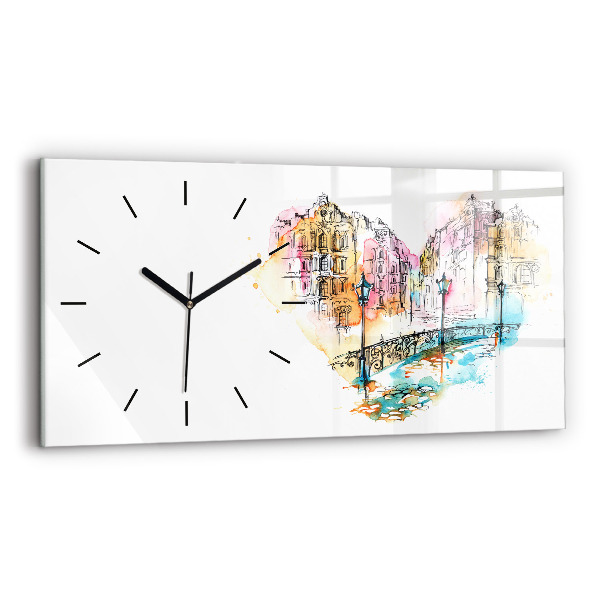 Reloj de cristal horizontal Arquitectura pintada