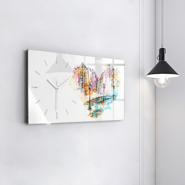 Reloj de cristal horizontal Arquitectura pintada