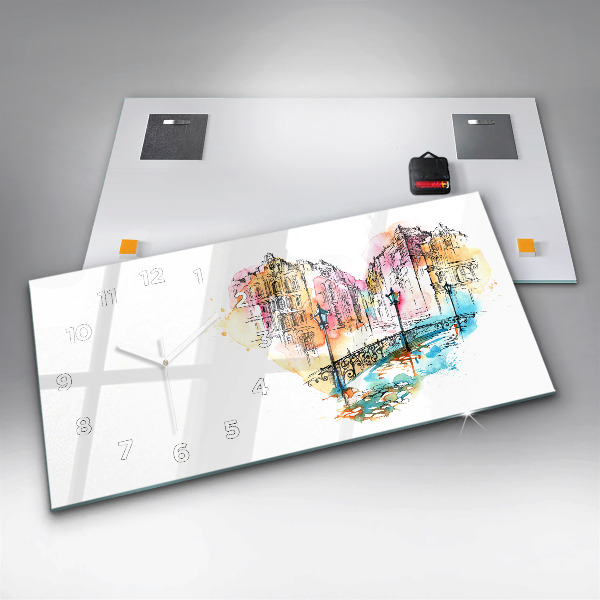 Reloj de cristal horizontal Arquitectura pintada