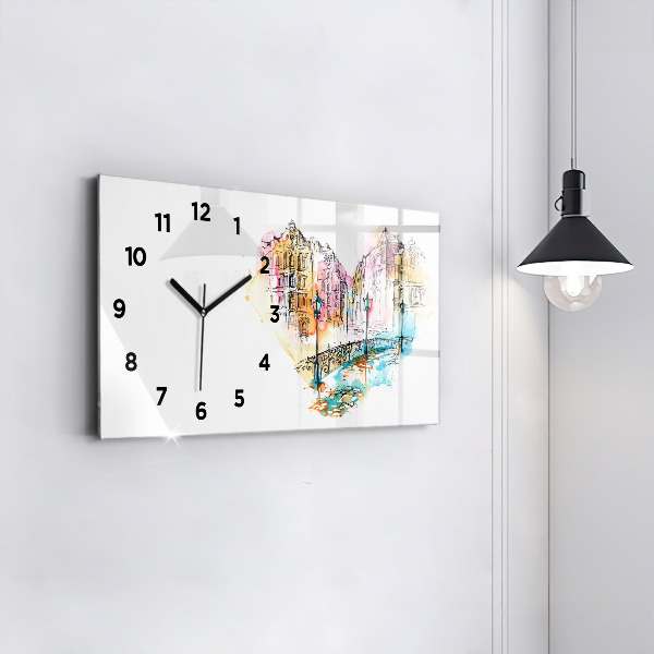 Reloj de cristal horizontal Arquitectura pintada
