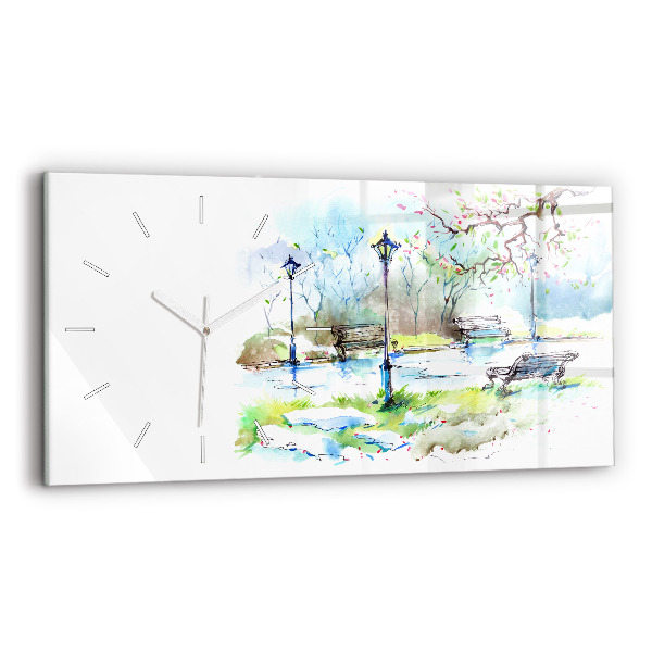 Reloj de cristal horizontal Primavera pintoresca