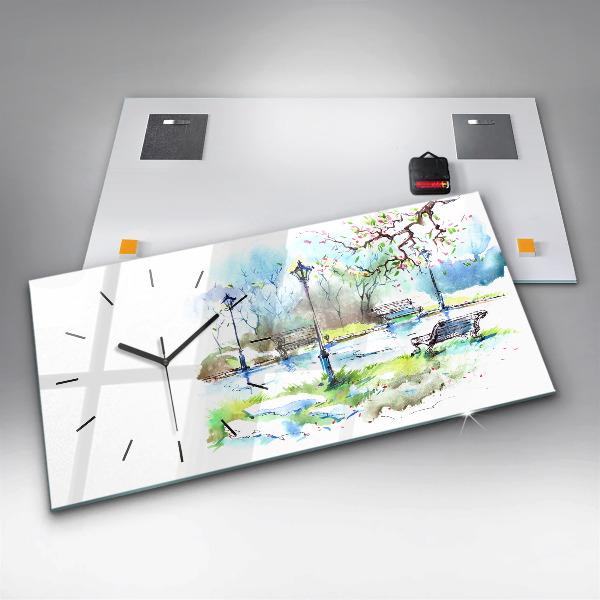 Reloj de cristal horizontal Primavera pintoresca