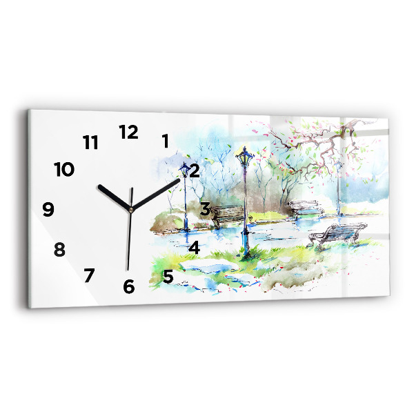 Reloj de cristal horizontal Primavera pintoresca