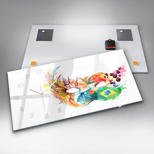 Reloj horizontal Cultura - Bandera de Brasil