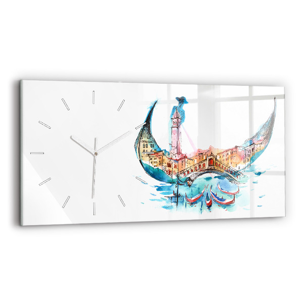Reloj de cristal horizontal Italia - La góndola veneciana