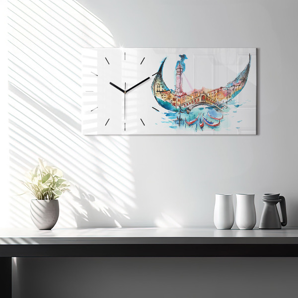 Reloj de cristal horizontal Italia - La góndola veneciana