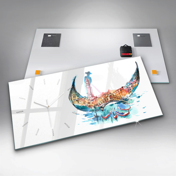 Reloj de cristal horizontal Italia - La góndola veneciana