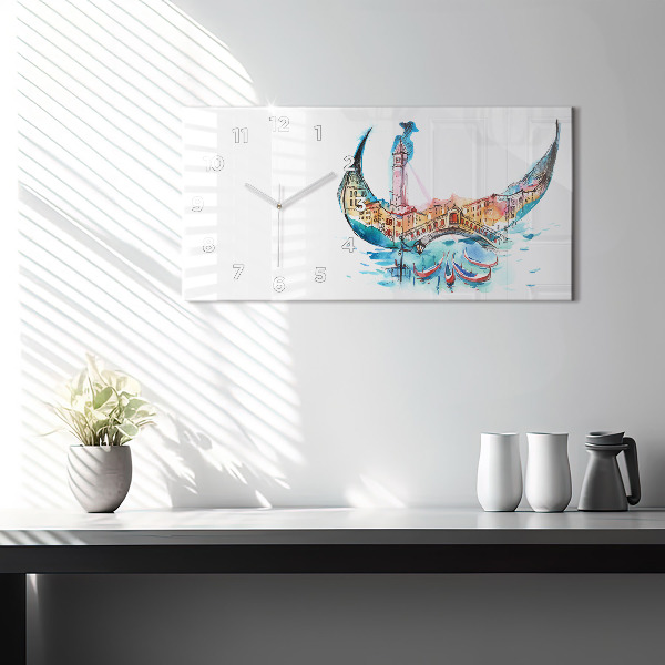 Reloj de cristal horizontal Italia - La góndola veneciana