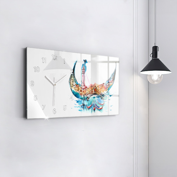 Reloj de cristal horizontal Italia - La góndola veneciana