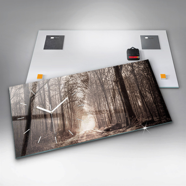 Reloj horizontal Camino forestal en sepia