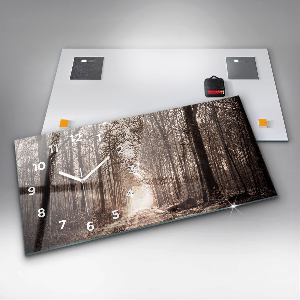 Reloj horizontal Camino forestal en sepia