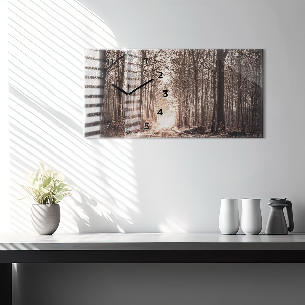 Reloj horizontal Camino forestal en sepia