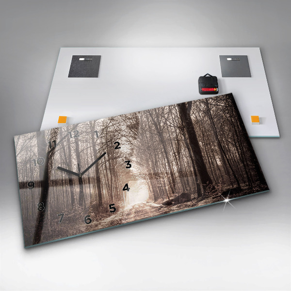 Reloj horizontal Camino forestal en sepia