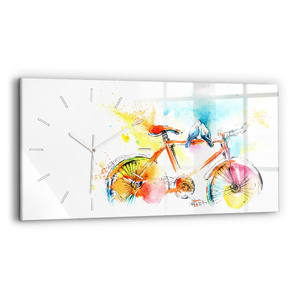 Reloj de cristal horizontal Bicicleta pintada