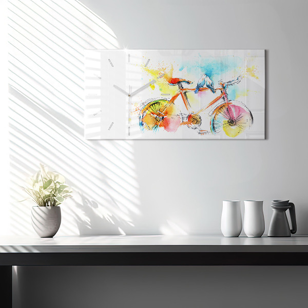 Reloj de cristal horizontal Bicicleta pintada