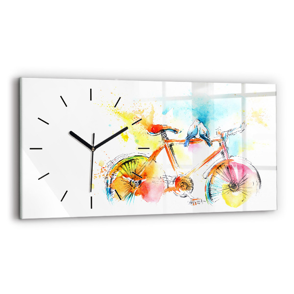 Reloj de cristal horizontal Bicicleta pintada