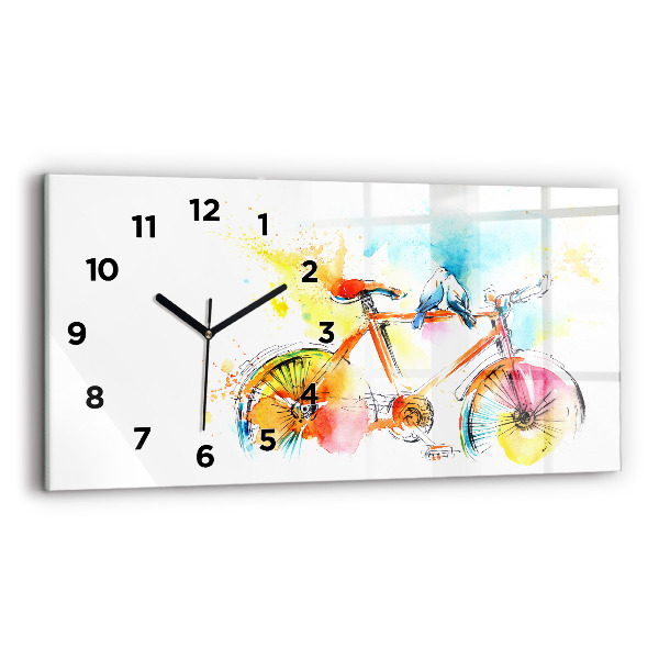 Reloj de cristal horizontal Bicicleta pintada