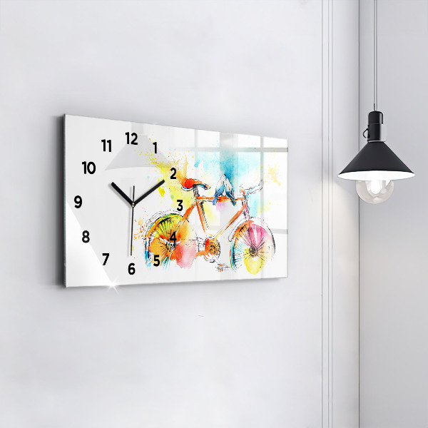 Reloj de cristal horizontal Bicicleta pintada