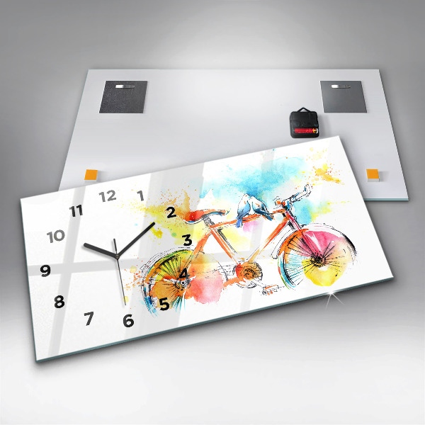 Reloj de cristal horizontal Bicicleta pintada