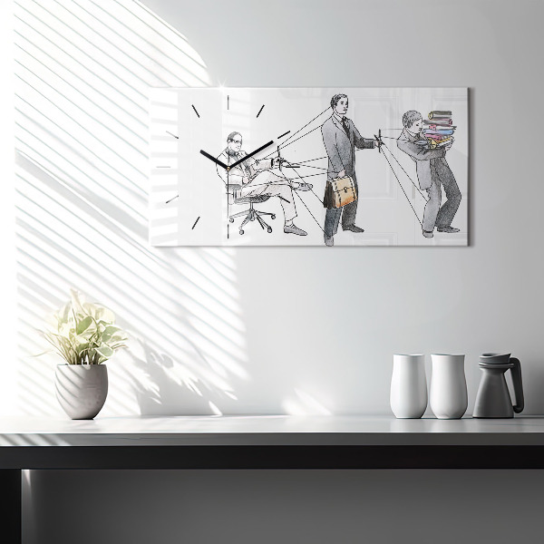 Reloj de cristal horizontal Gente marioneta