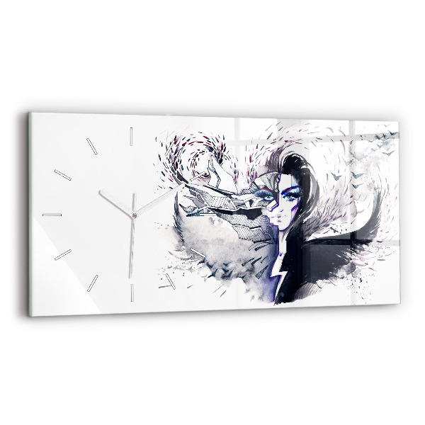 Reloj horizontal Ilustración de una mujer