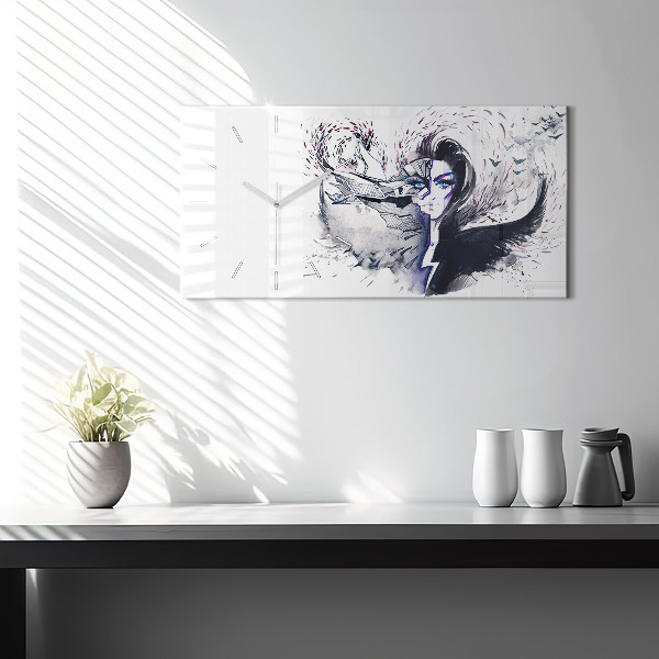 Reloj horizontal Ilustración de una mujer