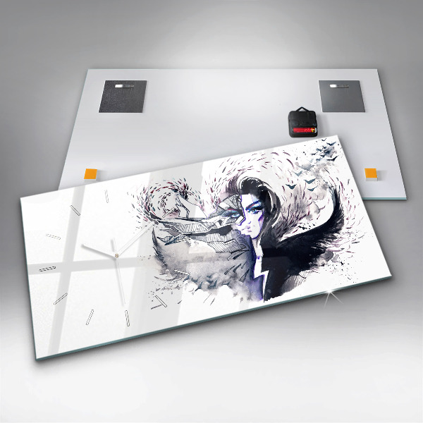 Reloj horizontal Ilustración de una mujer