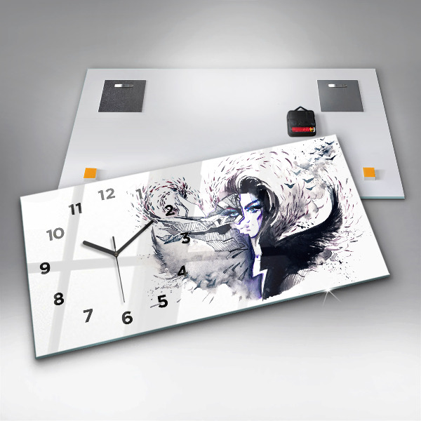 Reloj horizontal Ilustración de una mujer