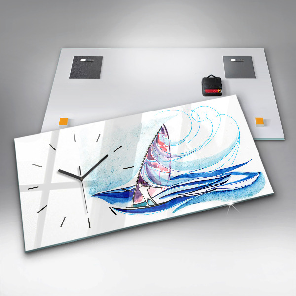 Reloj de cristal horizontal Tabla de surf