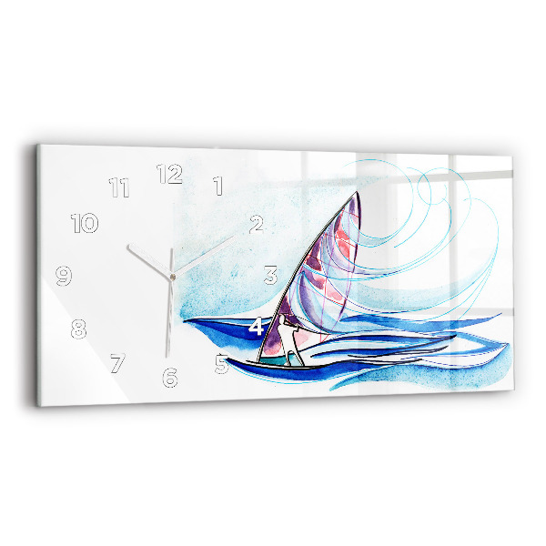 Reloj de cristal horizontal Tabla de surf