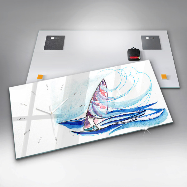 Reloj de cristal horizontal Tabla de surf