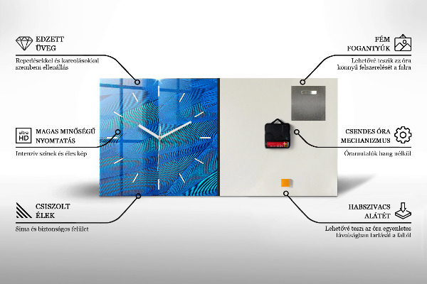 Reloj de cristal horizontal Pintura abstracta