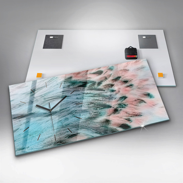 Reloj horizontal Plumas de colores