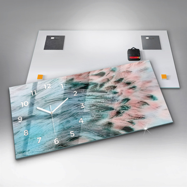 Reloj horizontal Plumas de colores