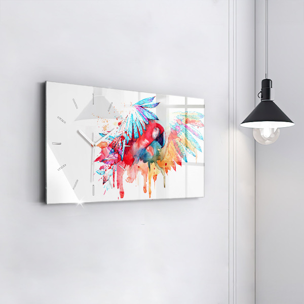 Reloj horizontal Loro rojo de colores