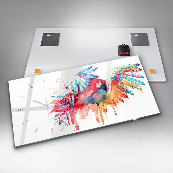 Reloj horizontal Loro rojo de colores