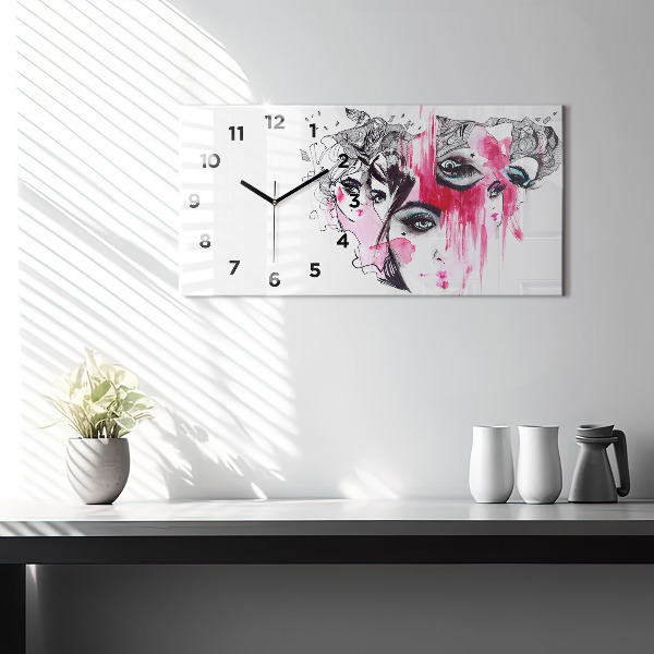 Reloj de cristal horizontal Muchas caras abstracto