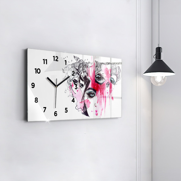 Reloj de cristal horizontal Muchas caras abstracto