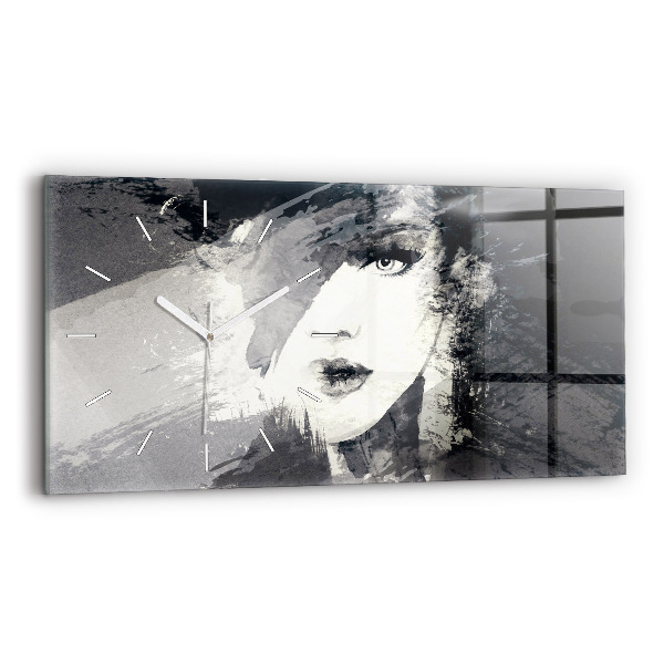 Reloj de cristal horizontal Mujer - acuarela