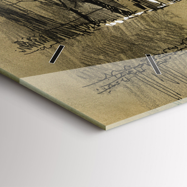 Reloj horizontal Parque y árboles en sepia