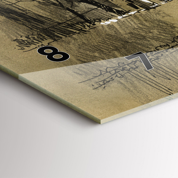 Reloj horizontal Parque y árboles en sepia