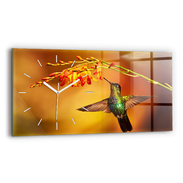Reloj de cristal horizontal Pájaro colibrí